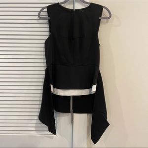 BCBGMaxazria Ariana Black High-Low Peplum Top